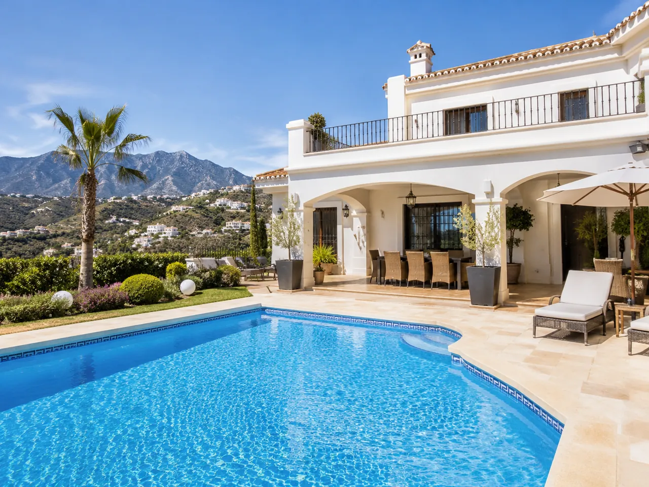 Swimming pool at a Mediterranean villa on the Costa del Sol
